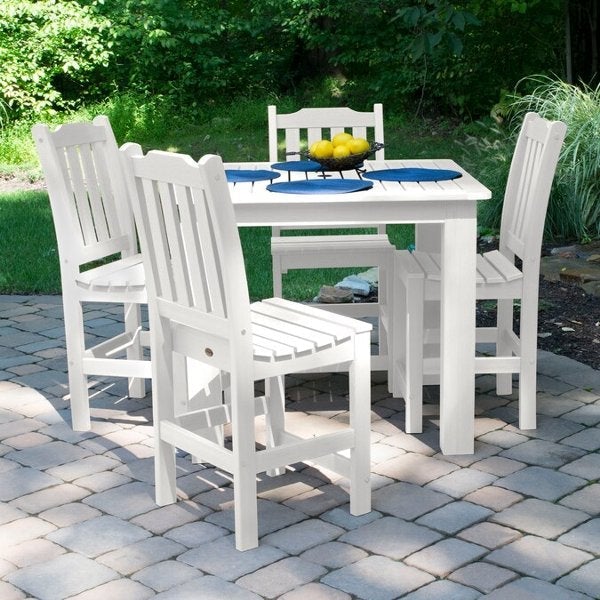 Lehigh 5-Piece Square Counter Height Outdoor Dining Set 42 x 42 - Perfect for Patio, Deck, Garden & Backyard Entertaining