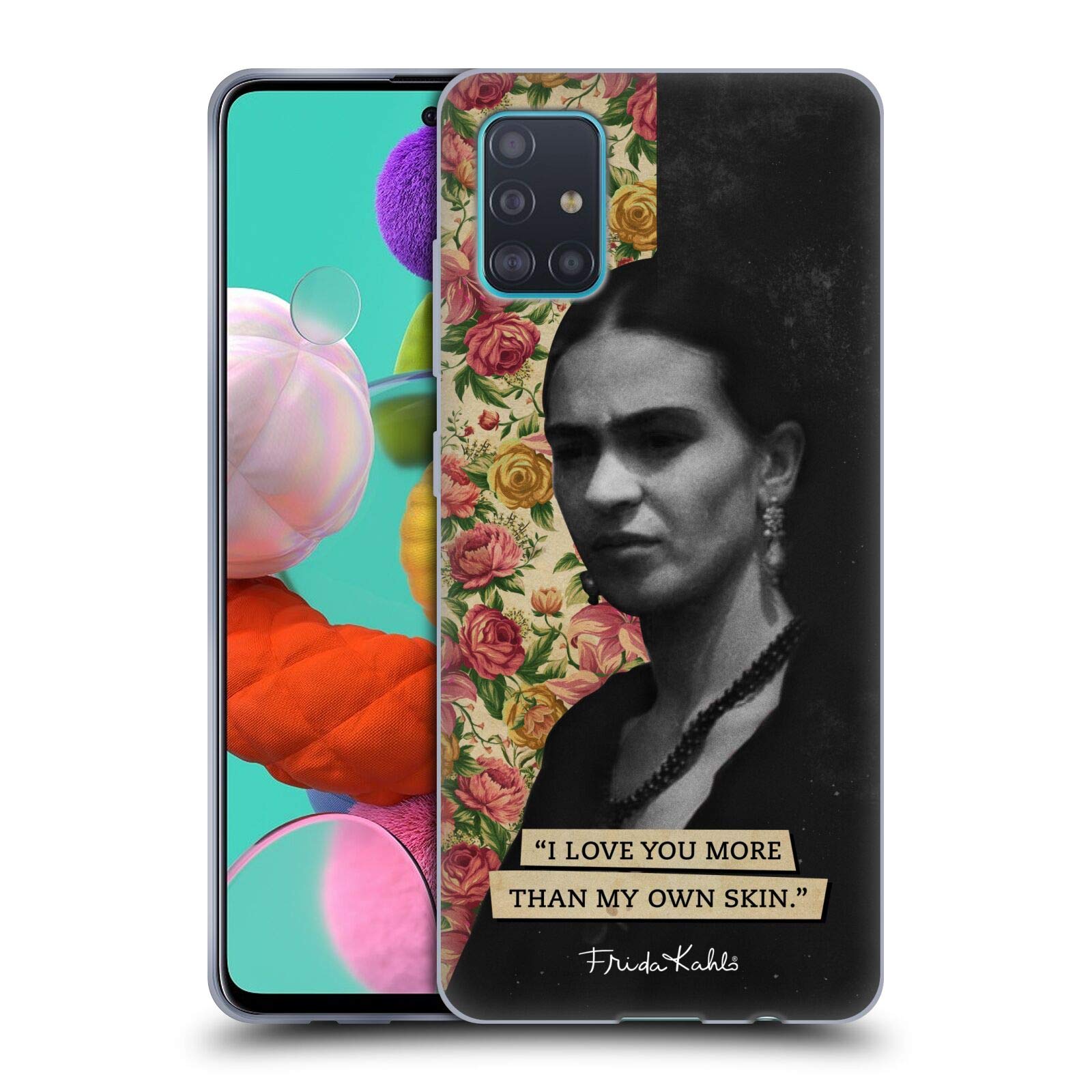 Frida Kahlo I Love You Quotes & Portraits Soft Gel Case for Samsung Galaxy A51 (2019) - Officially Licensed Protective Cover by Head Case Designs - Perfect for Daily Use, Travel & Artistic Style
