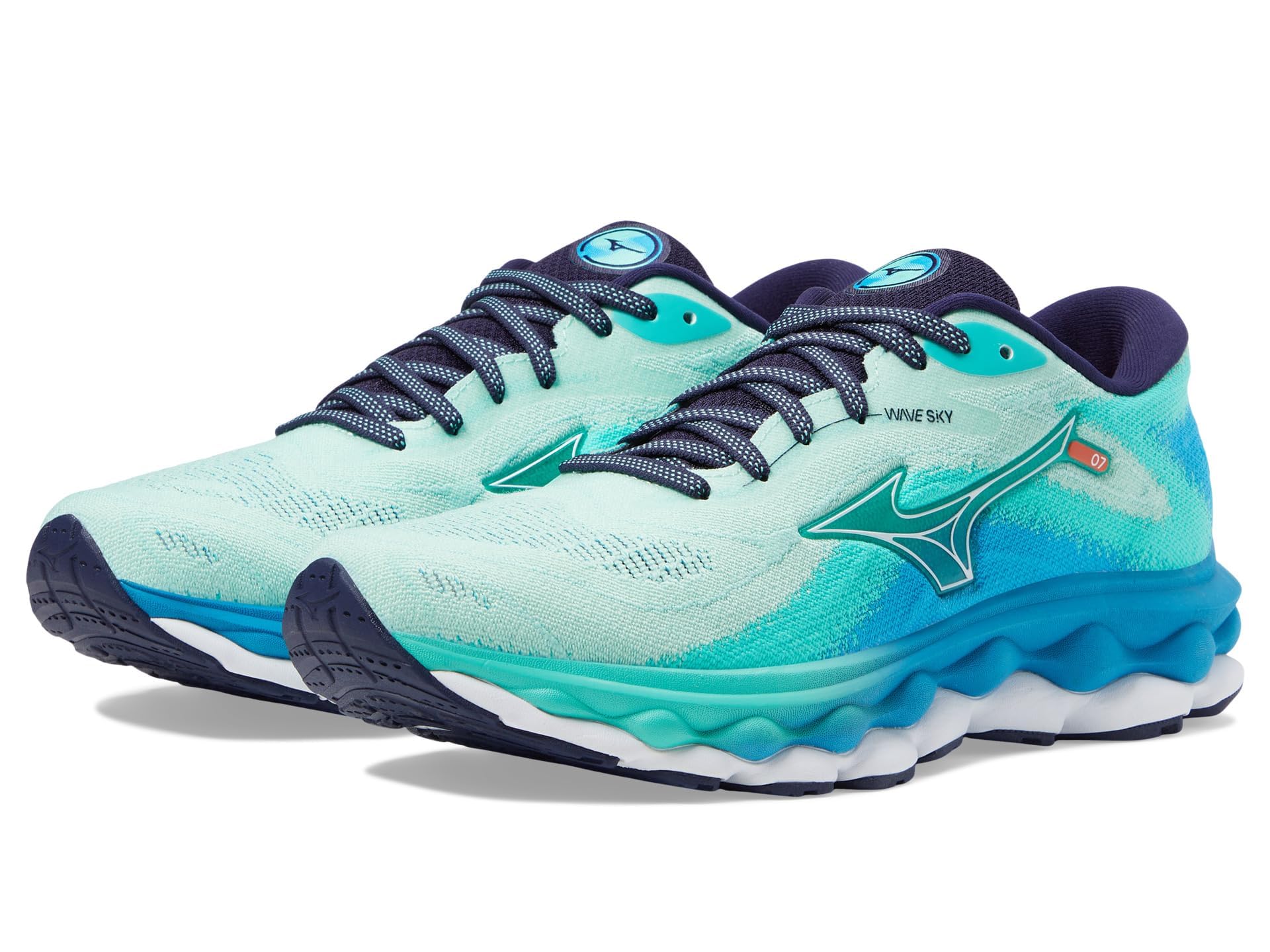 Mizuno Women's Wave Sky 7 Running Shoes - Lightweight Cushioned Sneakers for Jogging & Training, Beveled Glass-White, Size 6 | Perfect for Road Running, Gym Workouts & Daily Walking
