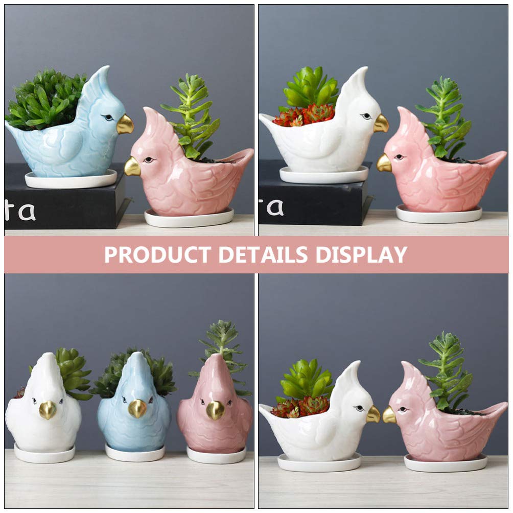 Garneck Ceramic Flower Pot Set - Succulent Planter, Cartoon Design, Home & Garden Decor for Plants, Bonsai, Desktop - Perfect for Indoor Gardening, Office Decor, and Gift Giving