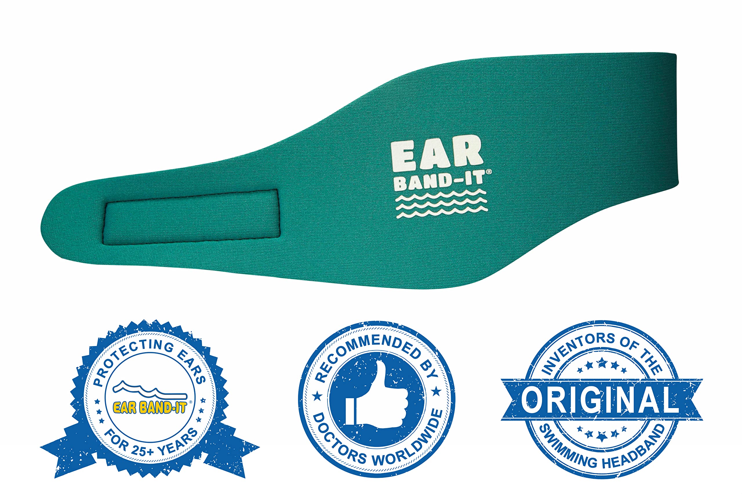 Ear Band-It Swimming Headband - Doctor Designed & Recommended Waterproof Headband for Swimmers - Secure Earplugs Holder - Ideal for Swimming, Surfing & Water Sports