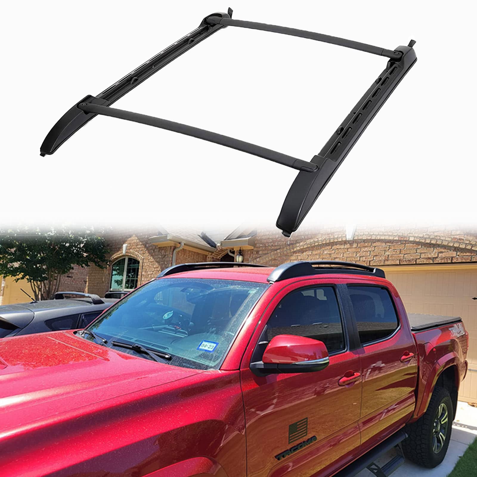 Aluminum Roof Rack Cross Bars for 2005-2023 Toyota Tacoma Double Cab - Heavy Duty Cargo Carrier for Kayak, Canoe, Bike, Snowboard, Luggage - Perfect for Camping, Road Trips & Outdoor Adventures (Not for Access Cab)