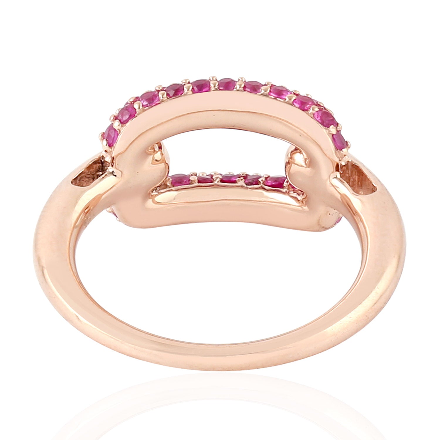 18K Rose Gold Pave Ruby Gemstone Ring for Women - Elegant Designer Jewelry Gift for Anniversary, Valentine's Day & Special Occasions