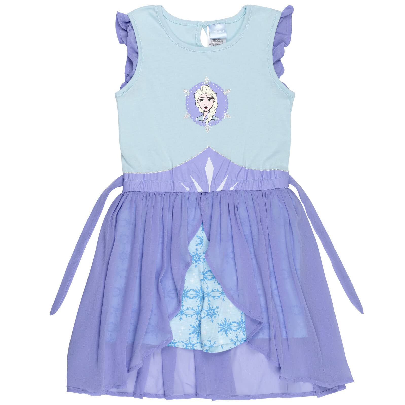 Disney Princess Girls Romper with Skirt Overlay - Cute Toddler to Big Kid Outfit for Birthday, Party & Dress Up | Soft & Comfortable Playwear