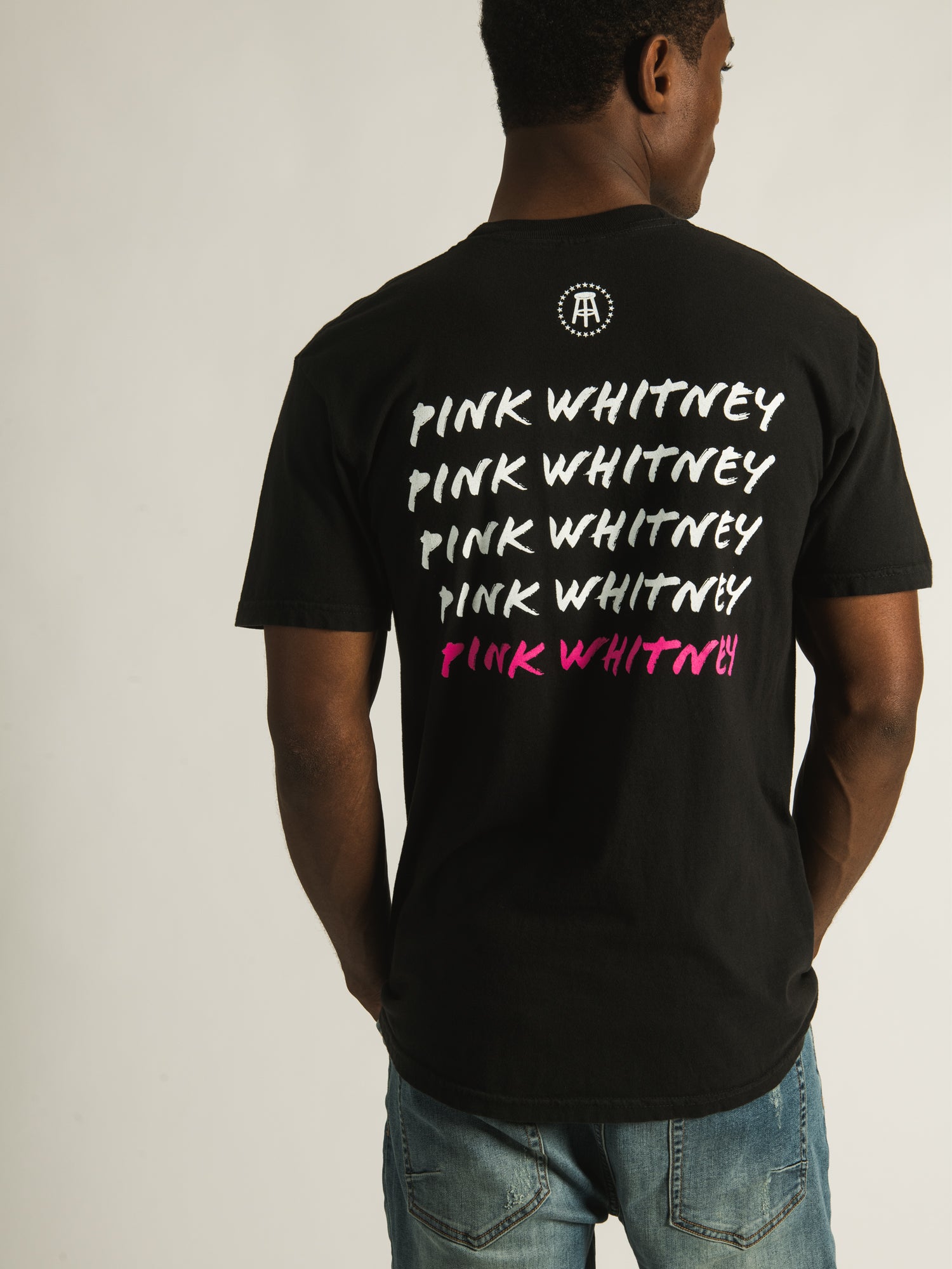 Barstool Sports Pink Whitney Repeat Pocket T-Shirt - Soft Cotton, Comfort Fit - Perfect for Casual Wear, Sports Events & Fan Merch