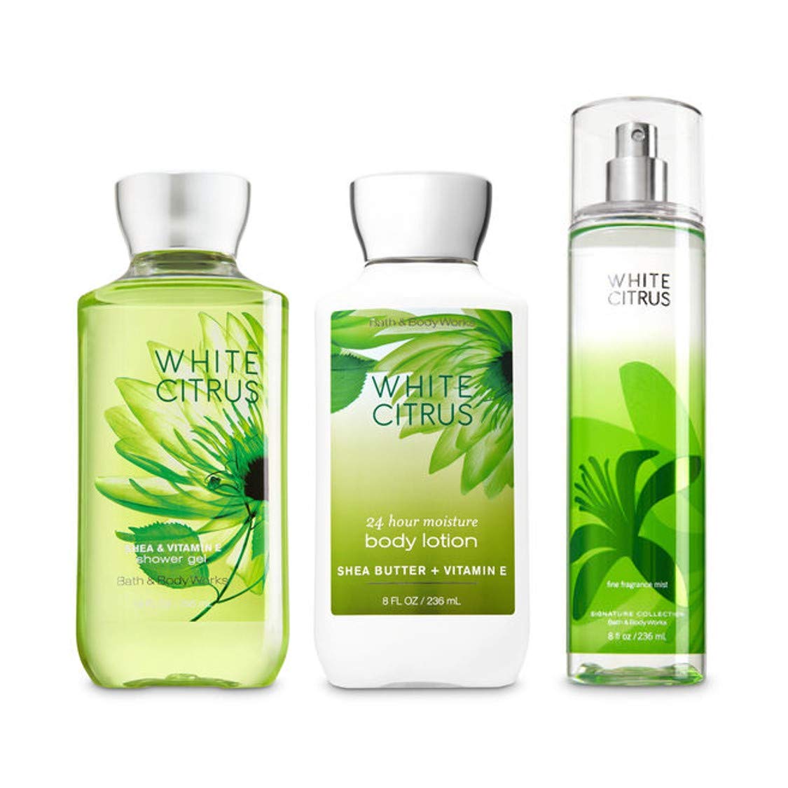 Bath & Body Works White Citrus Trio Set - 10oz Shower Gel, 8oz Body Lotion & 8oz Fragrance Mist | Refreshing Citrus Scent for Daily Bathing, Moisturizing & Aromatherapy | Perfect Gift Set for Women & Self-Care Routine