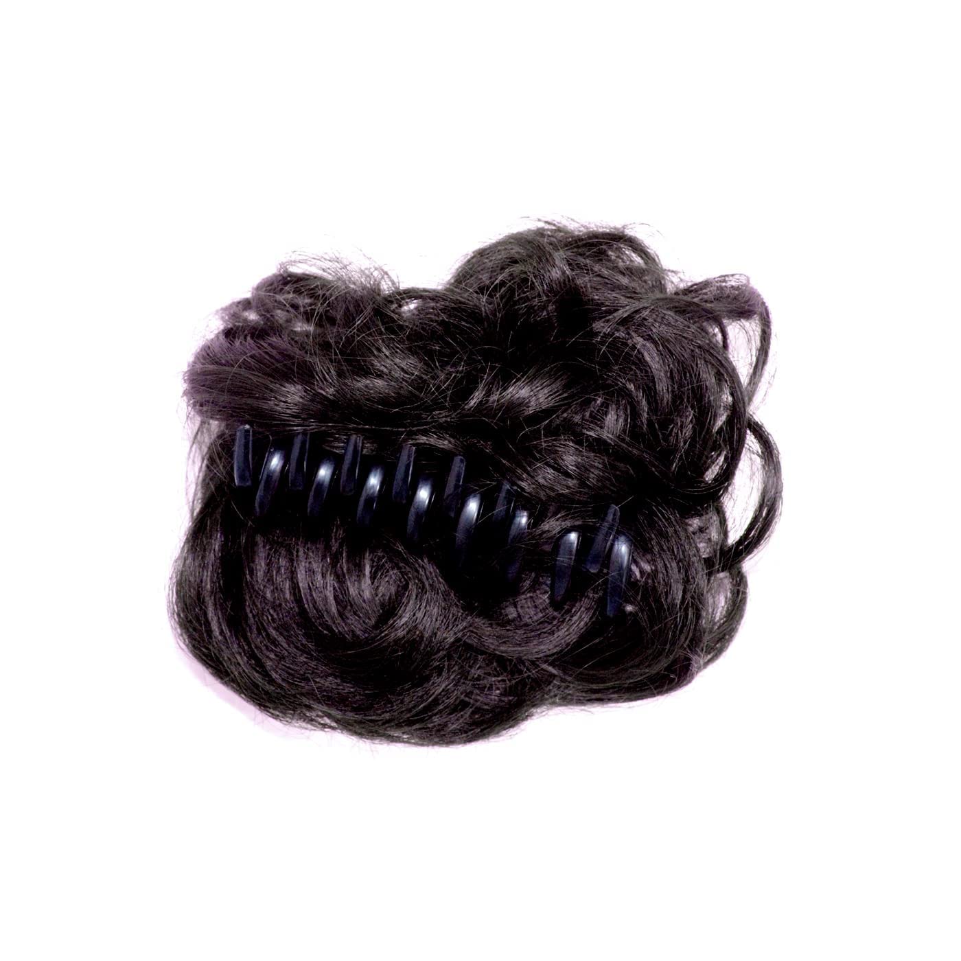 APOEM Artificial Juda Hair Bun Extension with Clutch - Black Hair Accessories for Women & Girls (Pack of 1) | Perfect for Weddings, Parties & Everyday Hairstyles