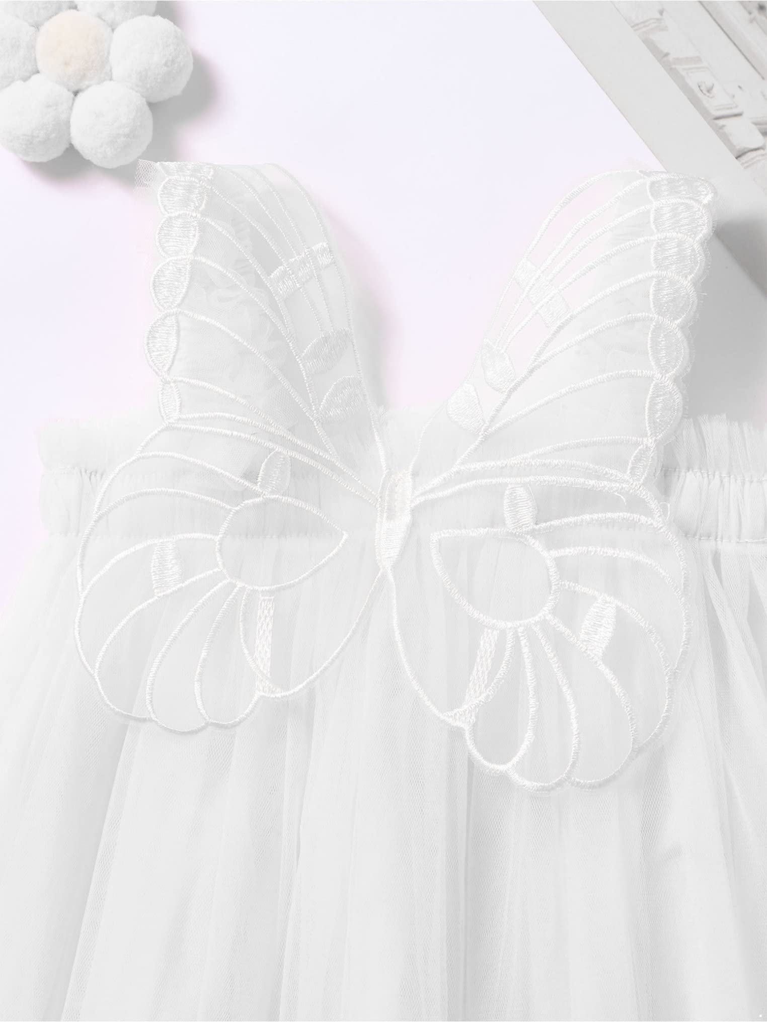Kaerm Toddler Baby Butterfly Wings Flower Girl Dress - Cute Sundress Princess Dresses for Girls Birthday Party | Perfect for Garden Parties, Photo Shoots & Special Occasions