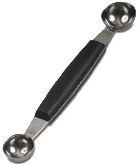 Premium Stainless Steel Double Melon Baller - Professional Fruit Scoop for Perfect Spheres - Ideal for Fruit Salads, Cocktails, and Dessert Garnishing