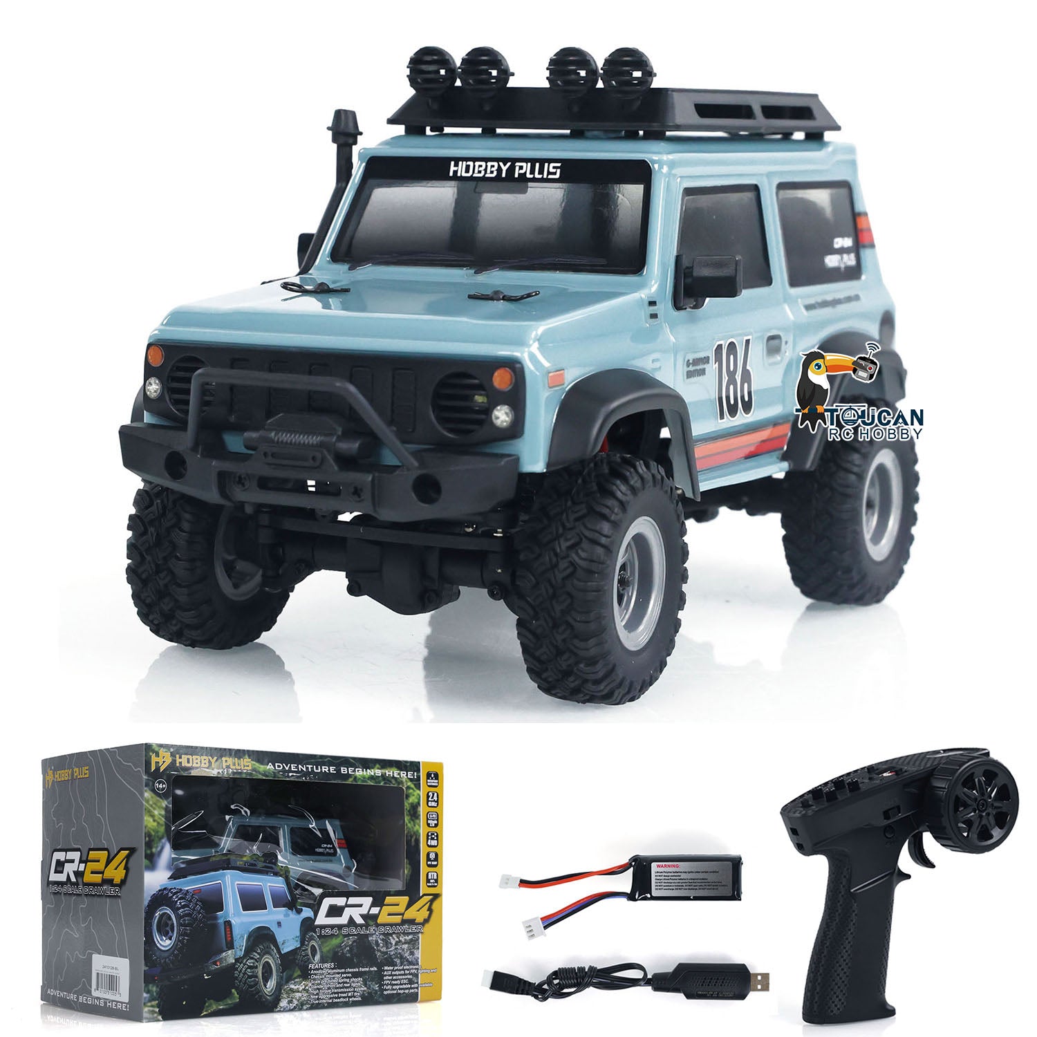 1:24 Scale 4WD 4x4 2.4Ghz RC Rock Crawler Car - Mini Remote Control Off-Road Vehicle with ESC Servo Motor for DIY Model Building | Perfect for Indoor/Outdoor Crawling, Backyard Adventures & RC Hobbyists
