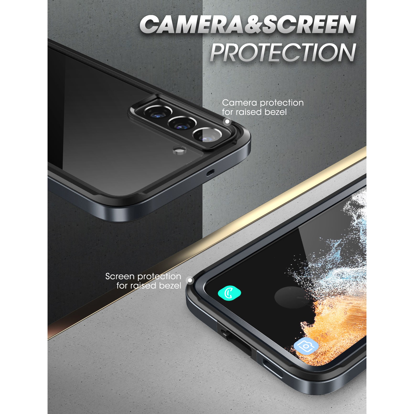 Samsung Galaxy S22 Plus Case - Unicorn Beetle EDGE XT Protective Bumper Cover (Black) - Shockproof & Slim Design for Everyday Use & Outdoor Activities