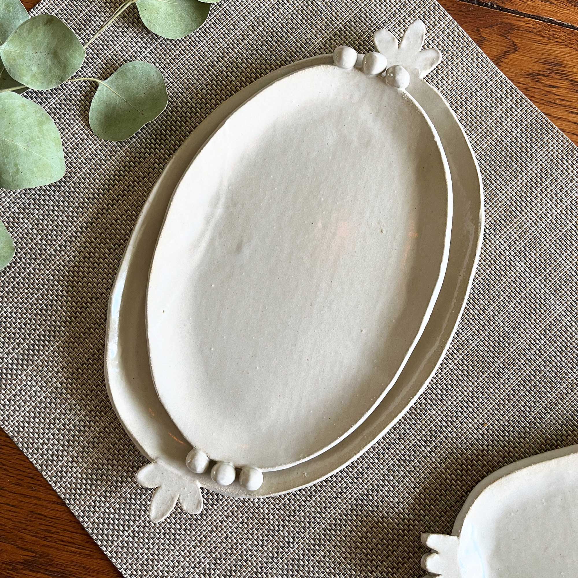 Ellipses Platter - Elegant Ceramic Serving Tray for Appetizers, Cheese & Charcuterie | Perfect for Dinner Parties, Entertaining & Home Decor