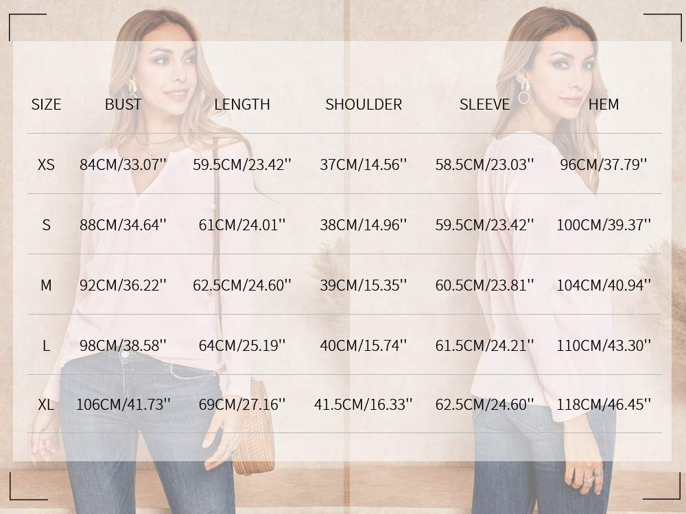 Women's V-Neck Waffle Knit Henley Top - Casual Long Sleeve Pullover Sweater Blouse for Fall & Winter | Perfect for Layering, Office Wear & Weekend Outfits