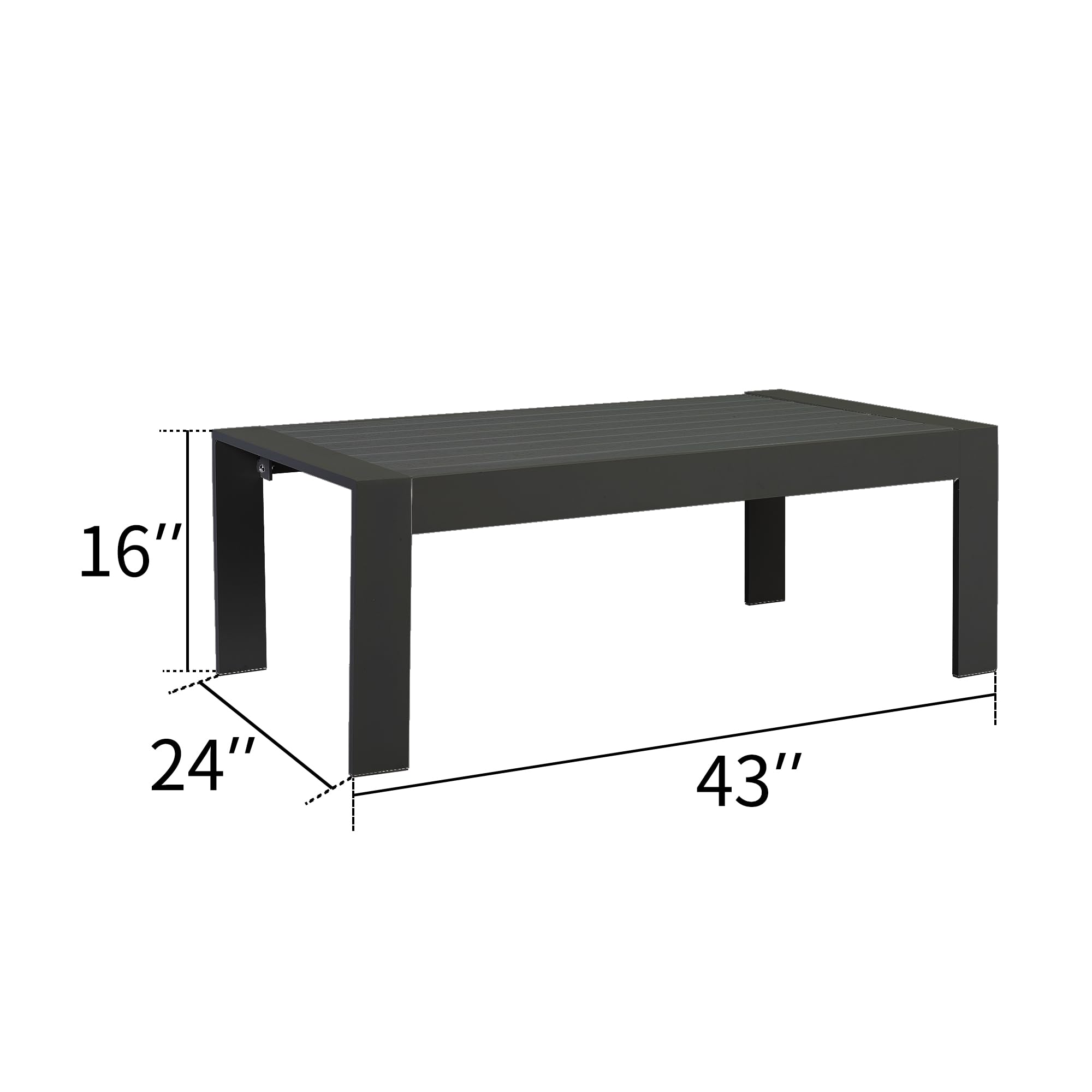 **Solaste Aluminum Outdoor Coffee Table - All-Weather Rectangle Metal Patio Table for Balcony, Garden, Indoor & Outdoor Use - Durable & Stylish Black Furniture for Relaxing, Entertaining & Decor**