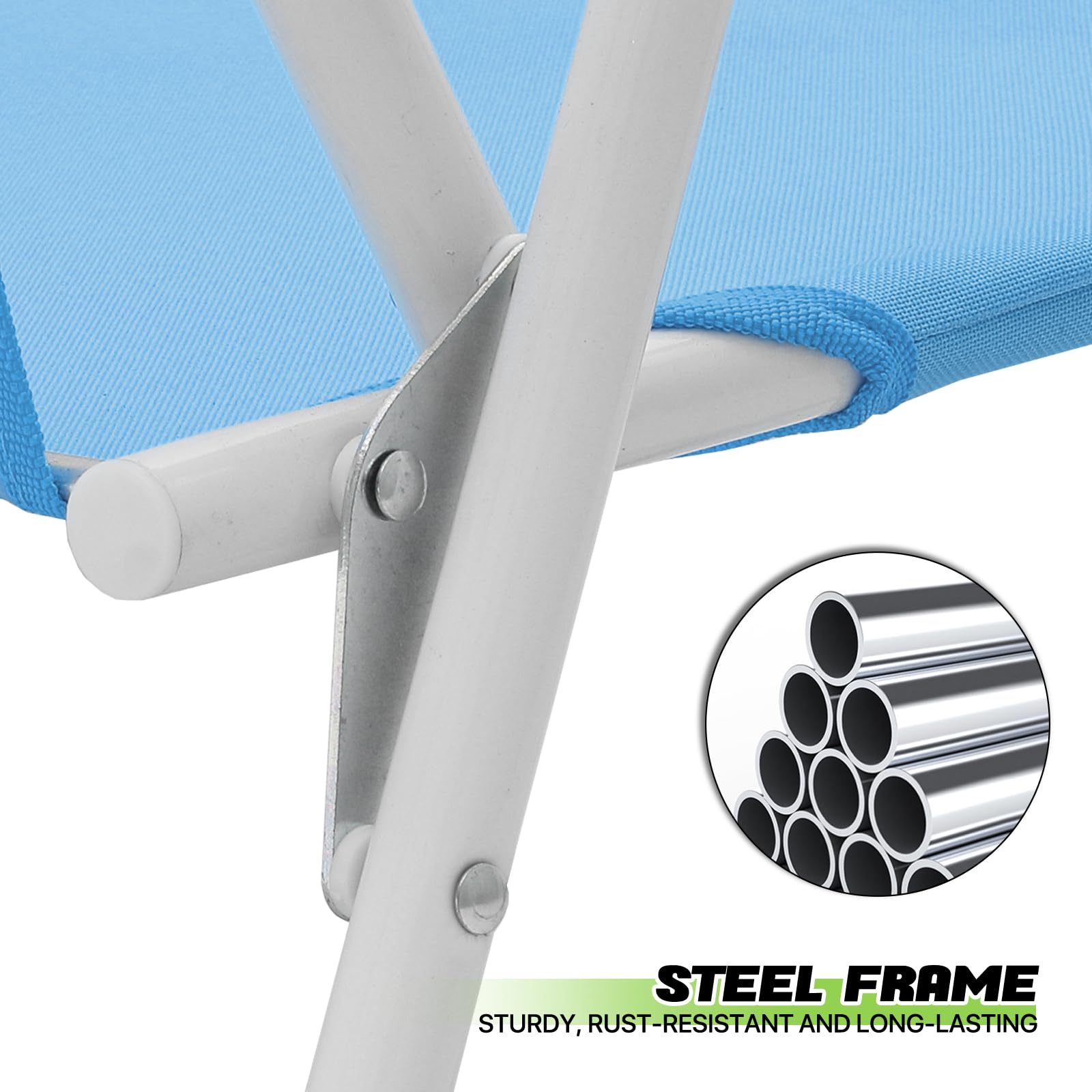 Magshion 2-Pack Folding Low Beach Chairs for Adults - Portable Lightweight Lawn Chairs with Back Pocket & Hard Armrest - Supports 250 lbs - Perfect for Camping, Fishing, Poolside, Patio, Backyard & Outdoor Relaxation (Blue)