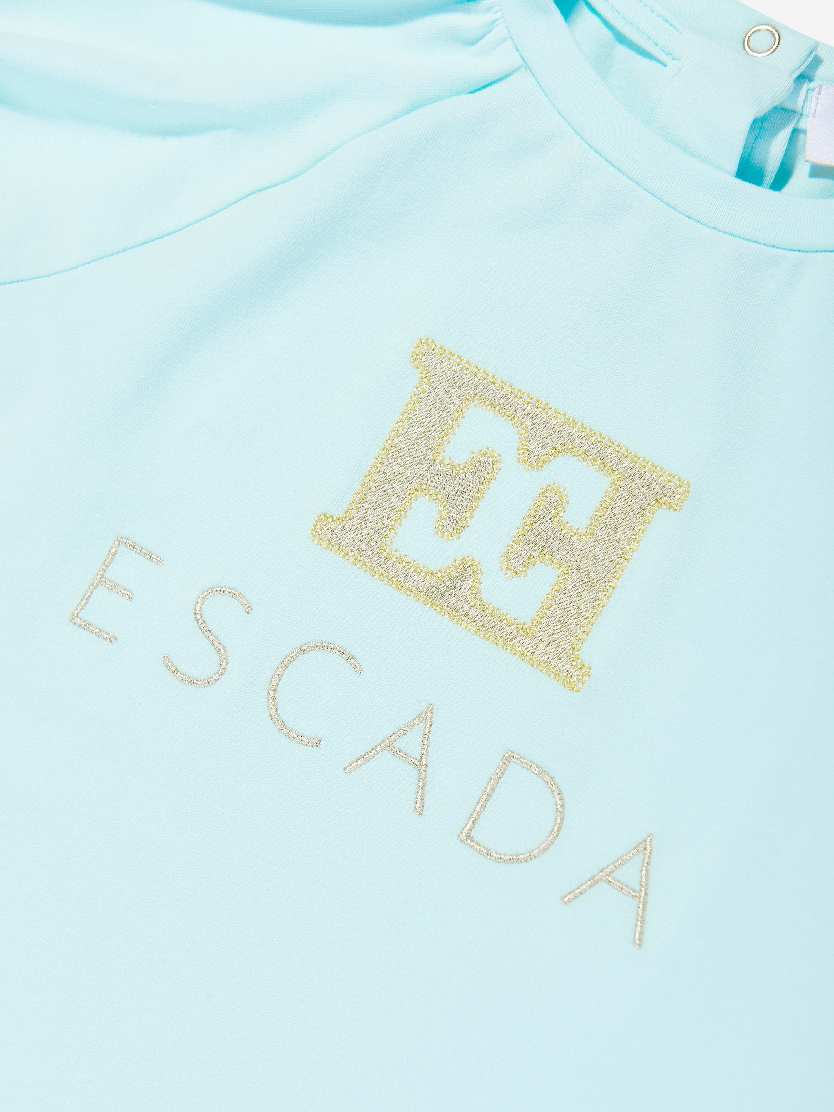 Baby Girls Embroidered Logo Blue T-Shirt | Cute Casual Outfit for Toddlers & Infants | Perfect for Playdates, Daycare & Family Photos