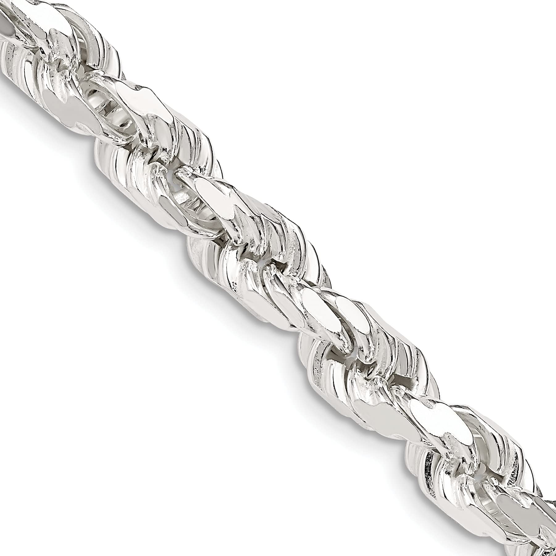 IceCarats 925 Sterling Silver 6.5mm Rope Chain Twisted Link Necklace for Women - Elegant Dainty Jewelry Gift for Birthday, Anniversary & Valentine's Day