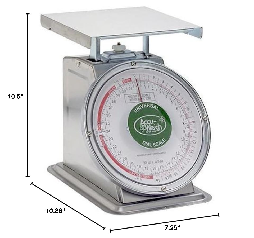Yamato Accu-Weigh 2 lb Mechanical Dial Scale - Precision Weighing for Kitchen, Postal, Shipping & Small Business Use