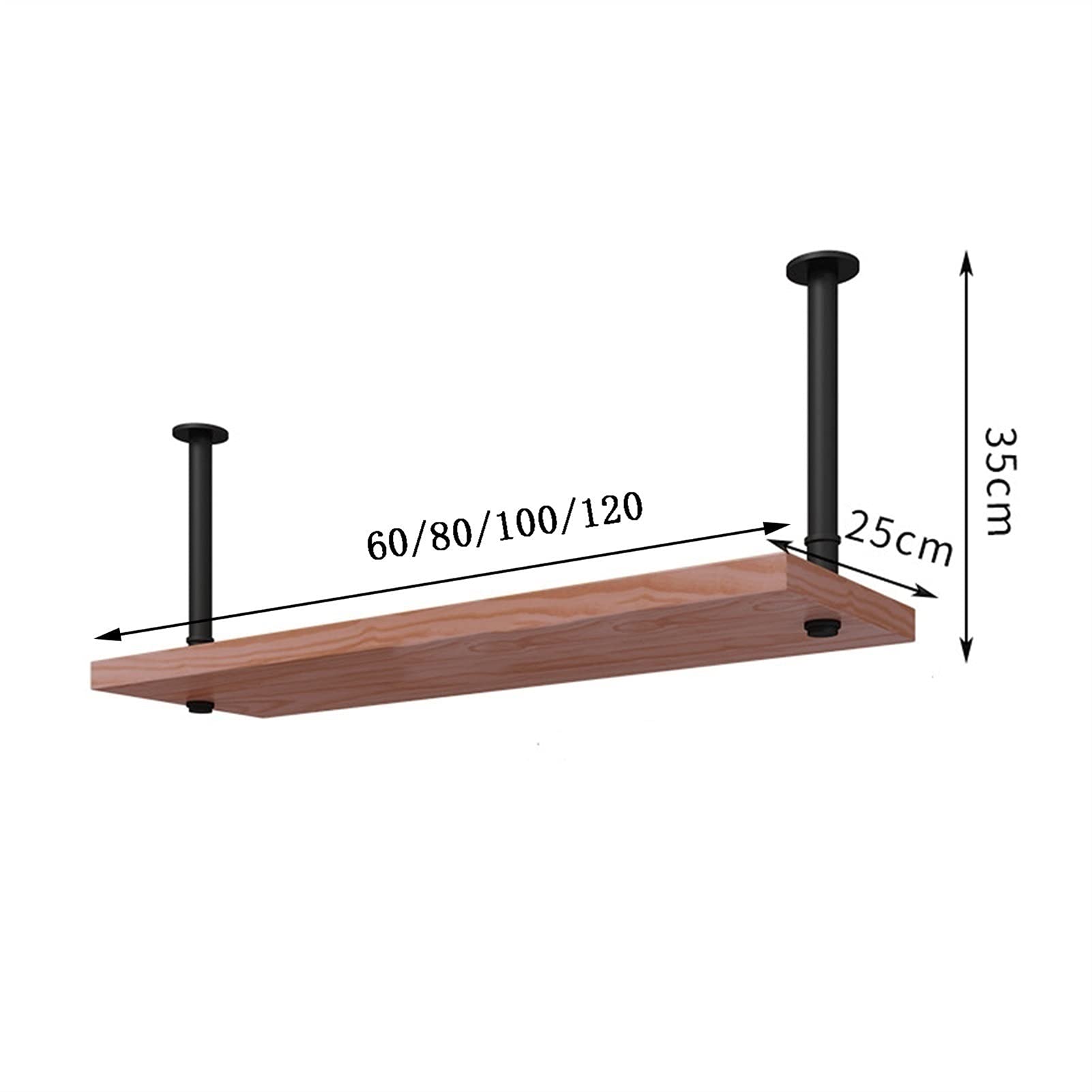 Industrial Wooden Wall Mounted Bottle & Glass Holder - Ceiling Wine Glass Rack, Floating Shelf for Kitchen, Bar, Restaurant & Home Decor - Perfect for Wine Storage & Display