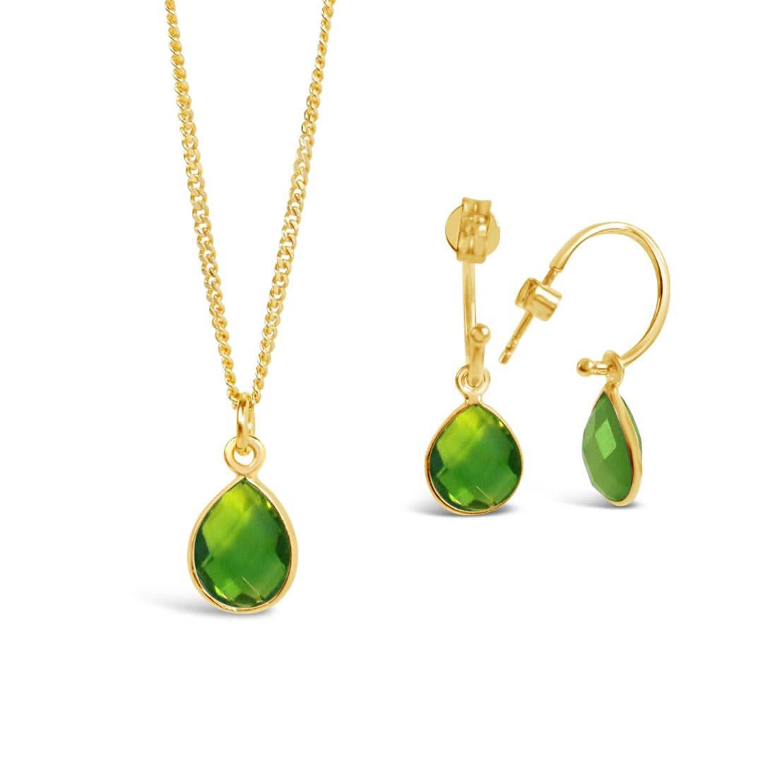 14K Gold Peridot Hoop Earrings - August Birthstone Jewelry for Women | Perfect Gift for Birthday, Anniversary & Everyday Wear
