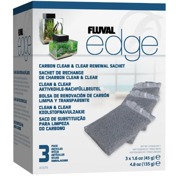 Fluval Edge Carbon Clean & Clear Sachet - Aquarium Water Filter Media for Crystal Clear Fish Tank Water | Perfect for Freshwater & Saltwater Tanks