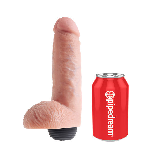 King Cock 8 Inch Realistic Squirting Dildo with Balls - Lifelike Adult Toy for Couples Play & Solo Pleasure