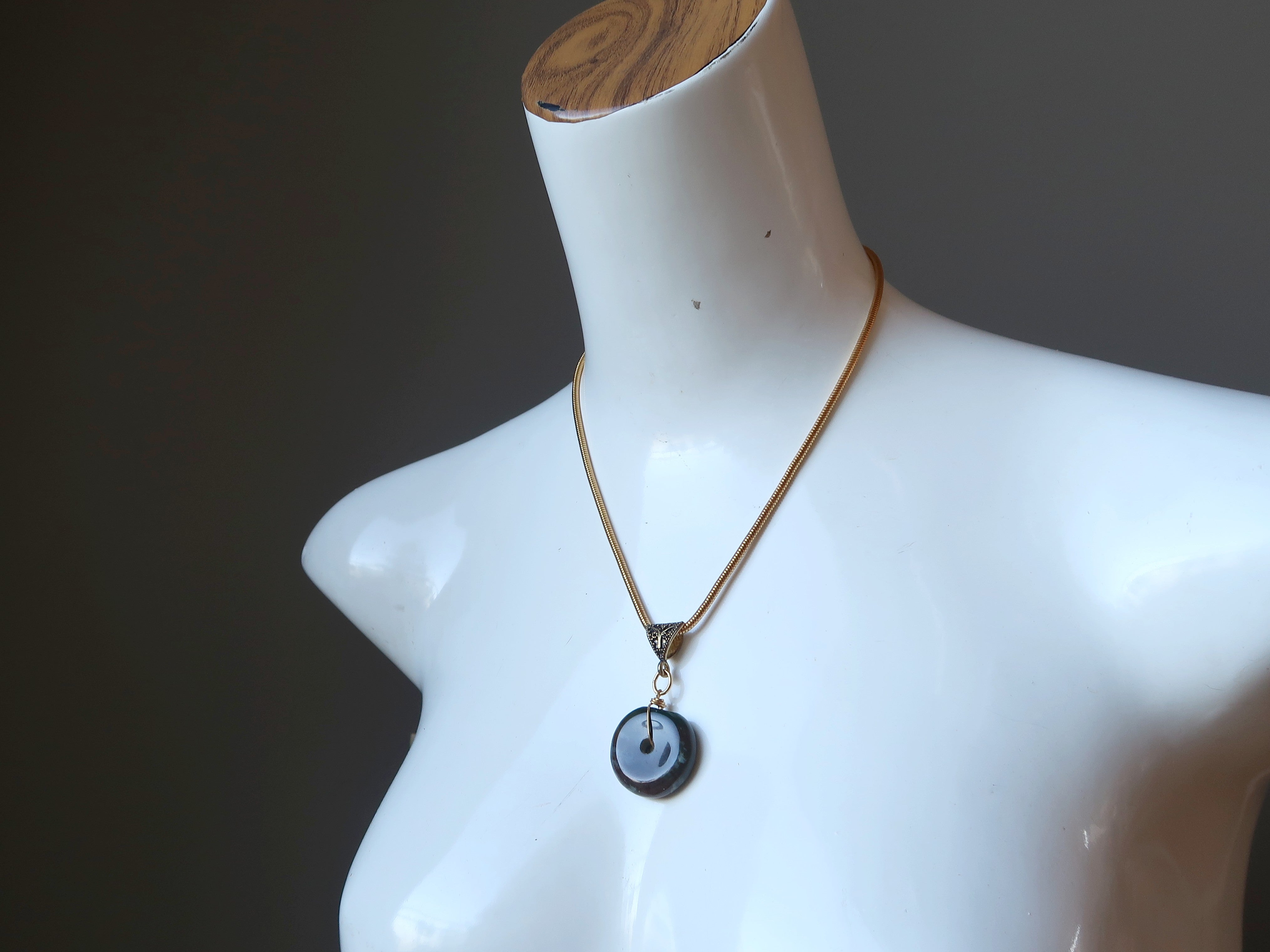 Fancy Jasper Necklace with Green Bloodstone & Moss Agate Donut Pendant - Natural Stone Jewelry for Women, Boho Chic Gift, Yoga Meditation Accessory