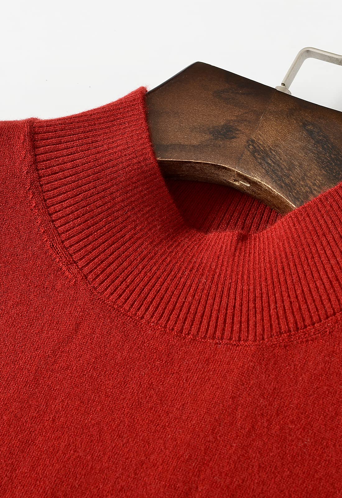 ZHILI Men's Lightweight Merino Wool Mock Turtleneck Sweater Undershirt - Breathable Short Sleeve Base Layer for Hiking, Travel & Office Wear