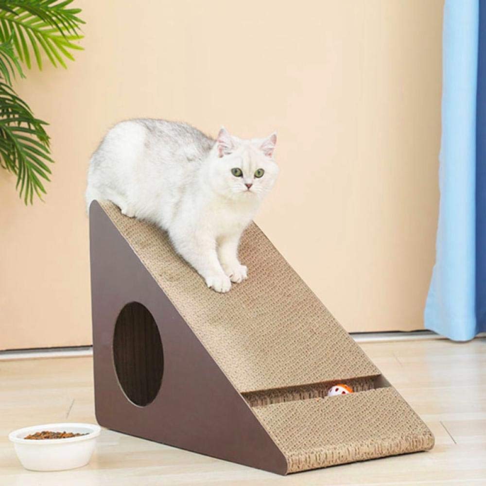 D-Shaped Cat Scratching Board - Corrugated Cardboard Claw Grinding Mat for Cats | Nail Trimmer & Scratch Deterrent | Perfect for Home, Office & Travel (1-Pack)