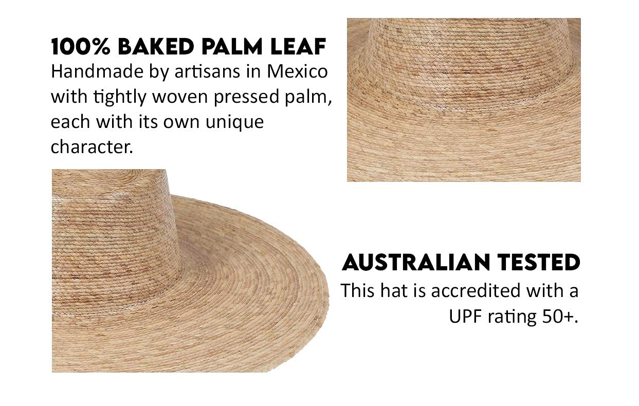 Lack of Color Women's Palma Wide Brim Straw Boater Hat for Summer - Beach Vacation, Garden Party & Outdoor Sun Protection