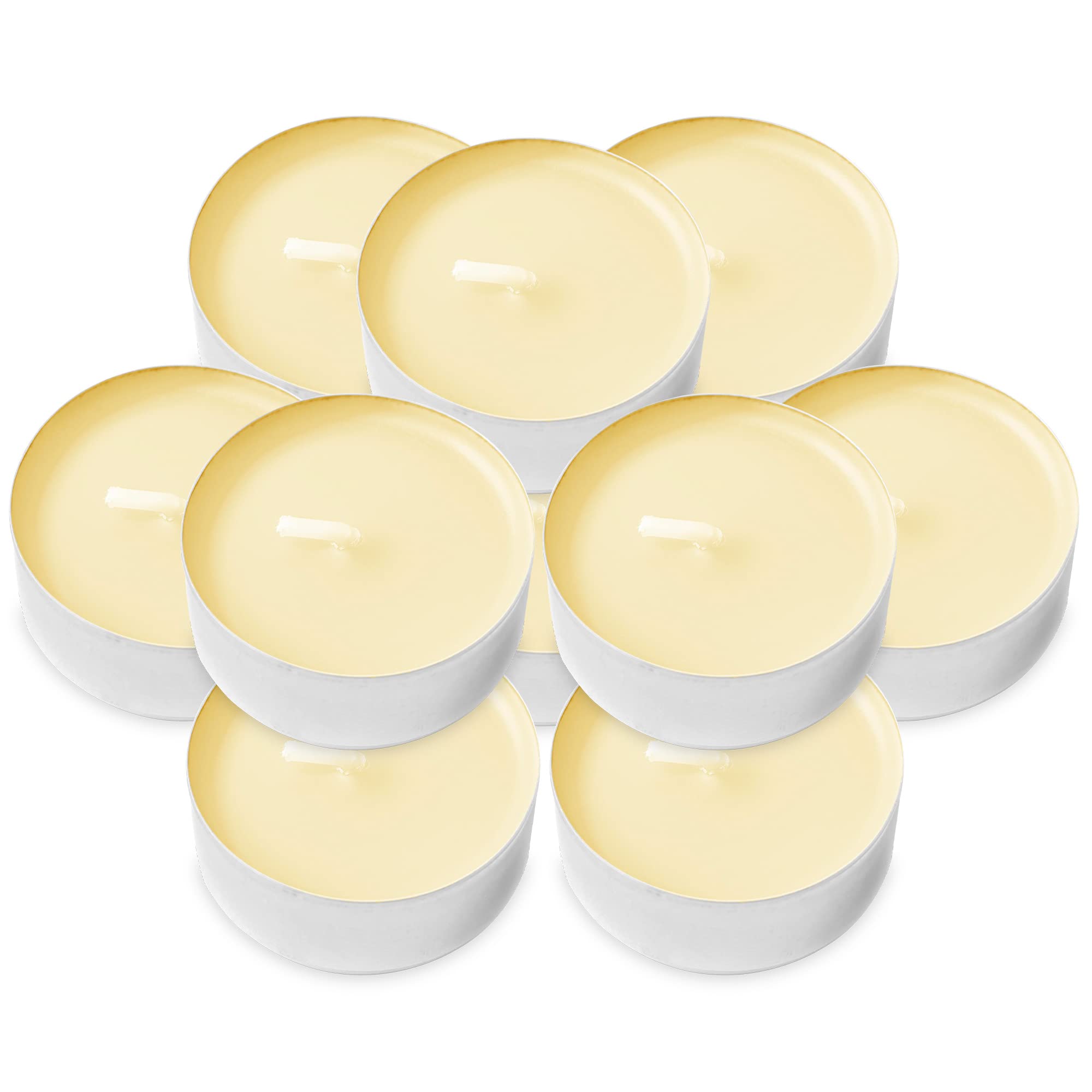 DecorRack Vanilla Scented Tealight Candles - 10 Pack Long Lasting Aromatherapy Candles for Home, Spa & Relaxation | Natural Air Freshener for Bedroom, Bathroom & Office