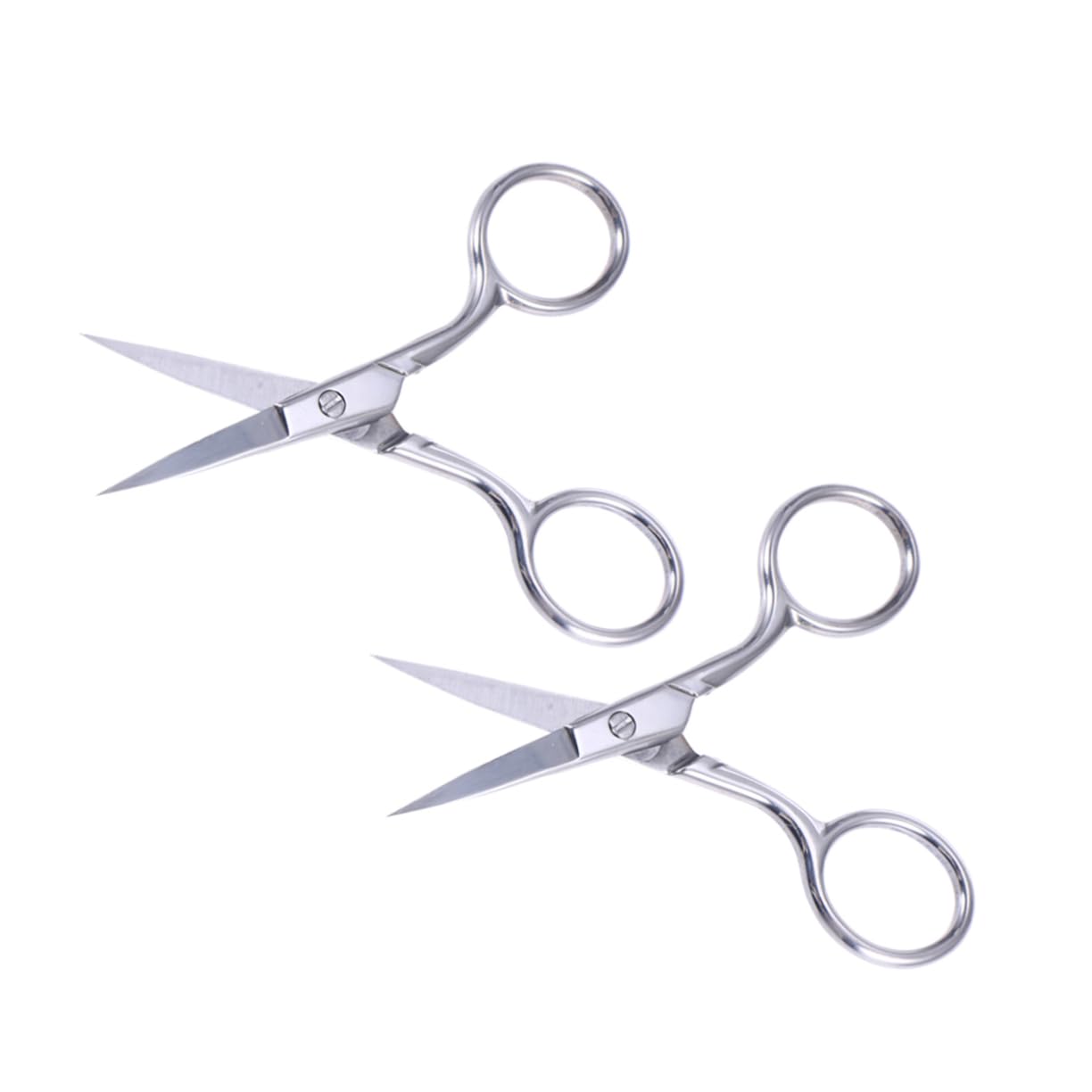 2-Pack Professional Eyebrow & Nose Hair Scissors - Stainless Steel Facial Grooming Scissors for Precise Trimming - Perfect for Eyebrow Shaping, Nose Hair & Beard Trimming at Home or Salon