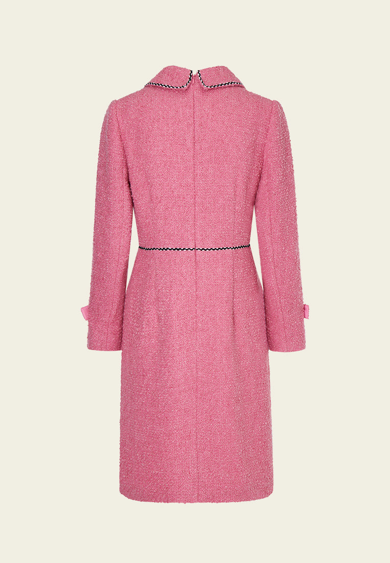 Elegant Lapel Midi Dress for Women - Flattering A-Line Cocktail Dress with V-Neck & Sleeves | Perfect for Office, Wedding & Special Occasions