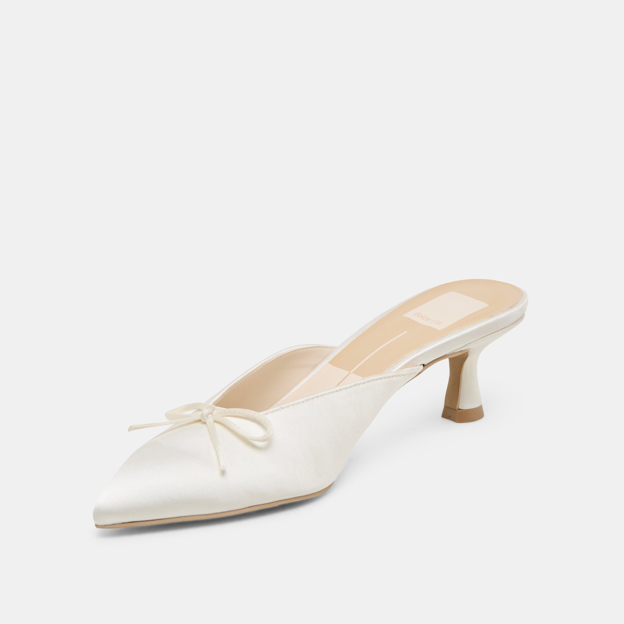 CLEO Women's Off White Satin High Heels - Elegant Party Shoes for Weddings, Prom & Evening Events