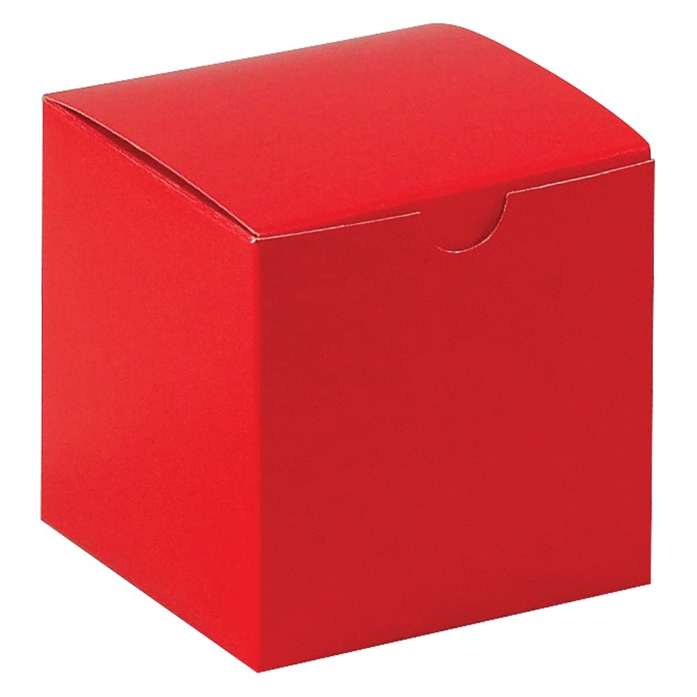 Aviditi 4x4x4 Inch Holiday Red Gift Boxes - Pack of 100 Easy Assemble Party Favor Boxes for Christmas, Birthday, Wedding Favors & Special Occasions - Perfect for Holiday Gifts, Party Decorations & Corporate Events