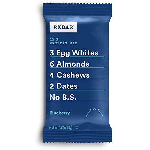 RXBAR Blueberry Protein Bars - 12 Pack (1.83 oz each) | Gluten Free, No Added Sugar, High Protein Snack for Breakfast, Workout & On-the-Go Energy
