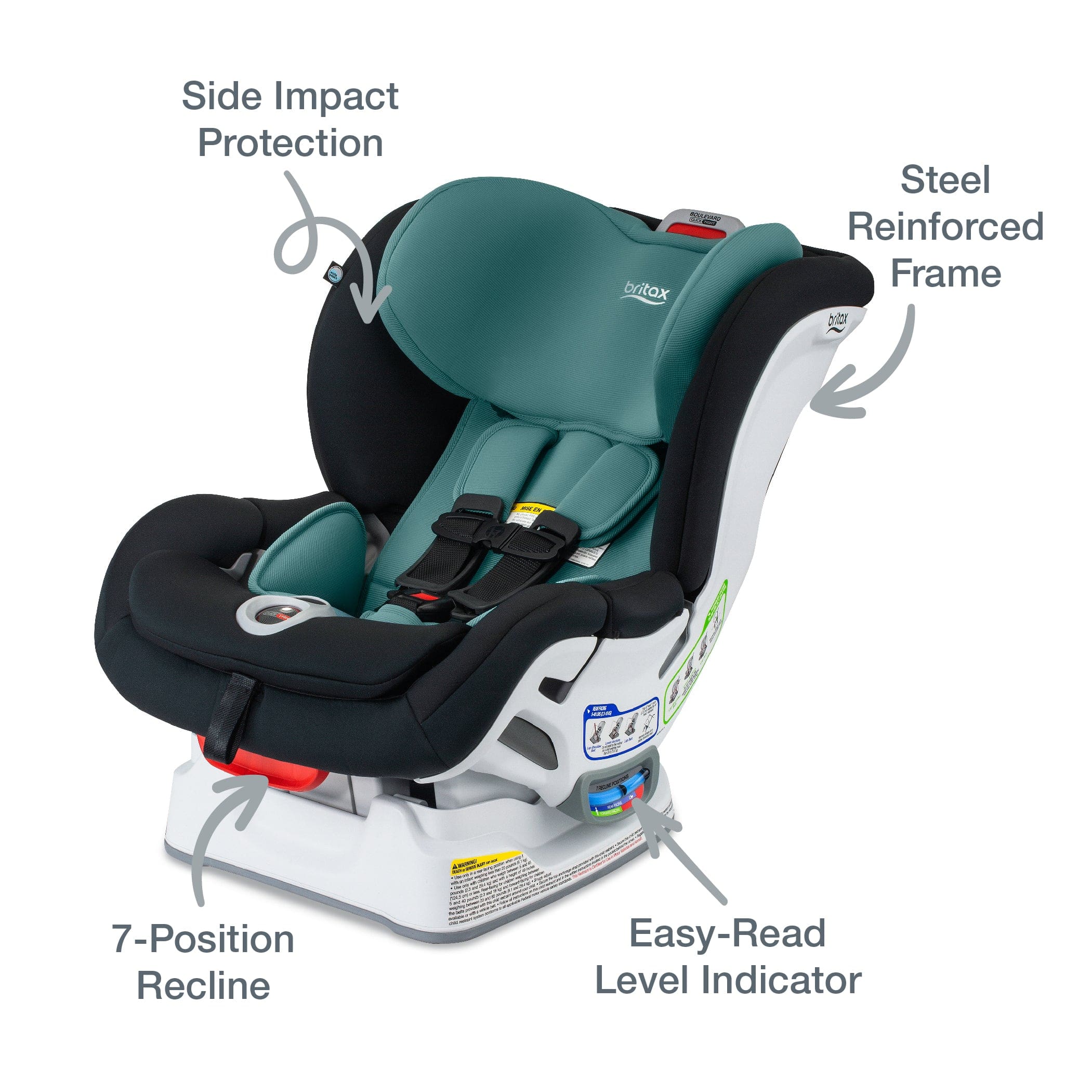 Britax Boulevard ClickTight Convertible Car Seat - SafeWash Fabric | Rear & Forward Facing | Easy Installation | For Babies & Toddlers | Perfect for Family Travel & Daily Commutes