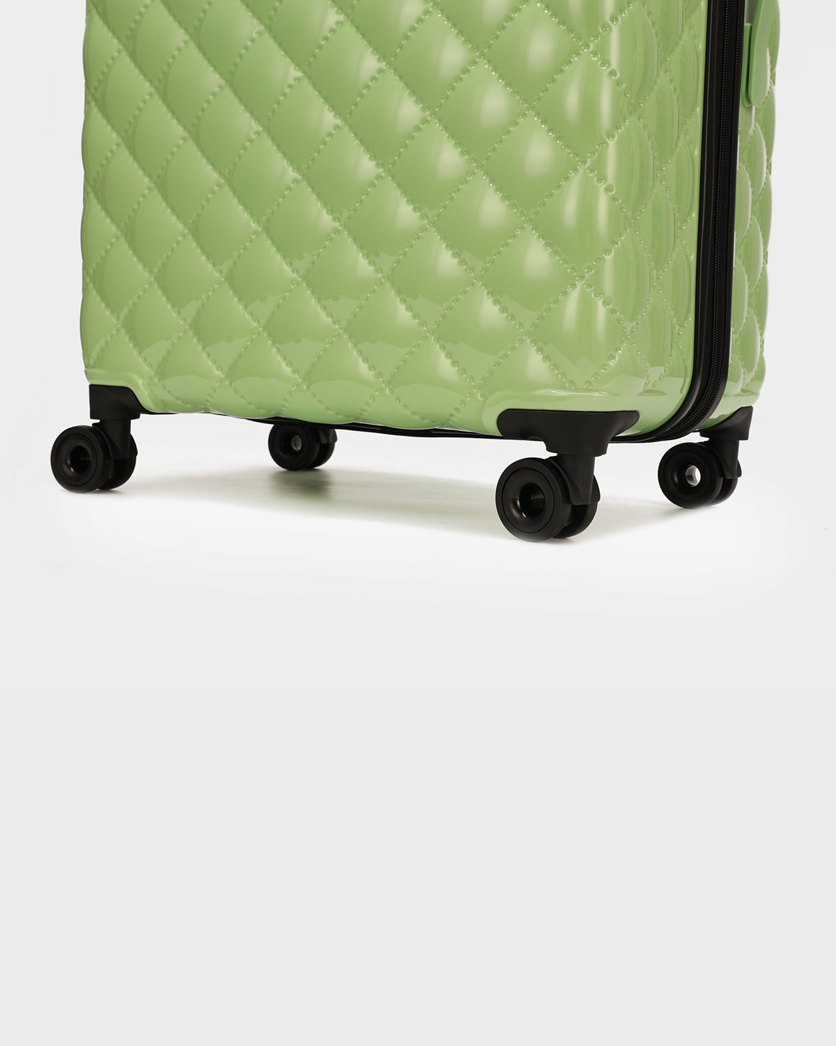 Premium Diamond 3-Piece Hardshell Luggage Set in Crystal Green - Lightweight Spinner Suitcase for Travel, Vacation & Business Trips (Carry-On, Medium & Large)