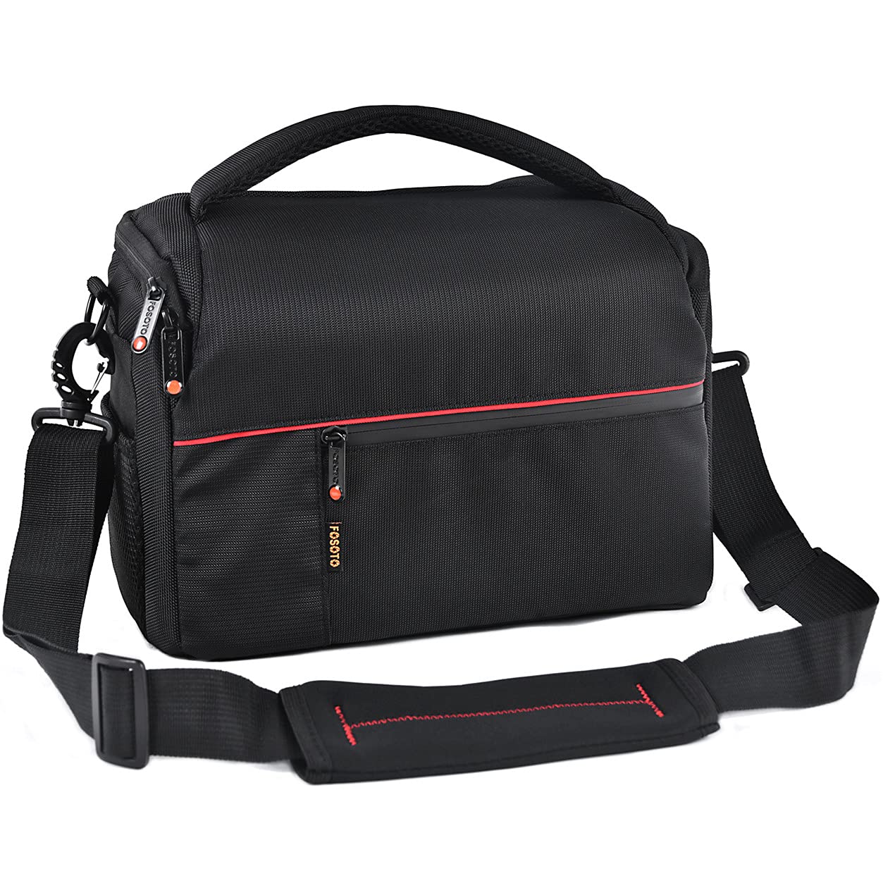 FOSOTO DSLR Camera Shoulder Bag Case - Waterproof Rain Cover - Compatible with Canon EOS Rebel T7/T6/T8i/SL3/T100, Nikon D780/D750/D610/D5600, Pentax - Perfect for Travel, Hiking & Outdoor Photography