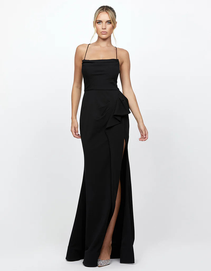 Dixie Strappy Back Gown - Elegant Formal Evening Dress for Prom, Wedding & Special Occasions | Women's Sexy Backless Long Gown with Thin Straps