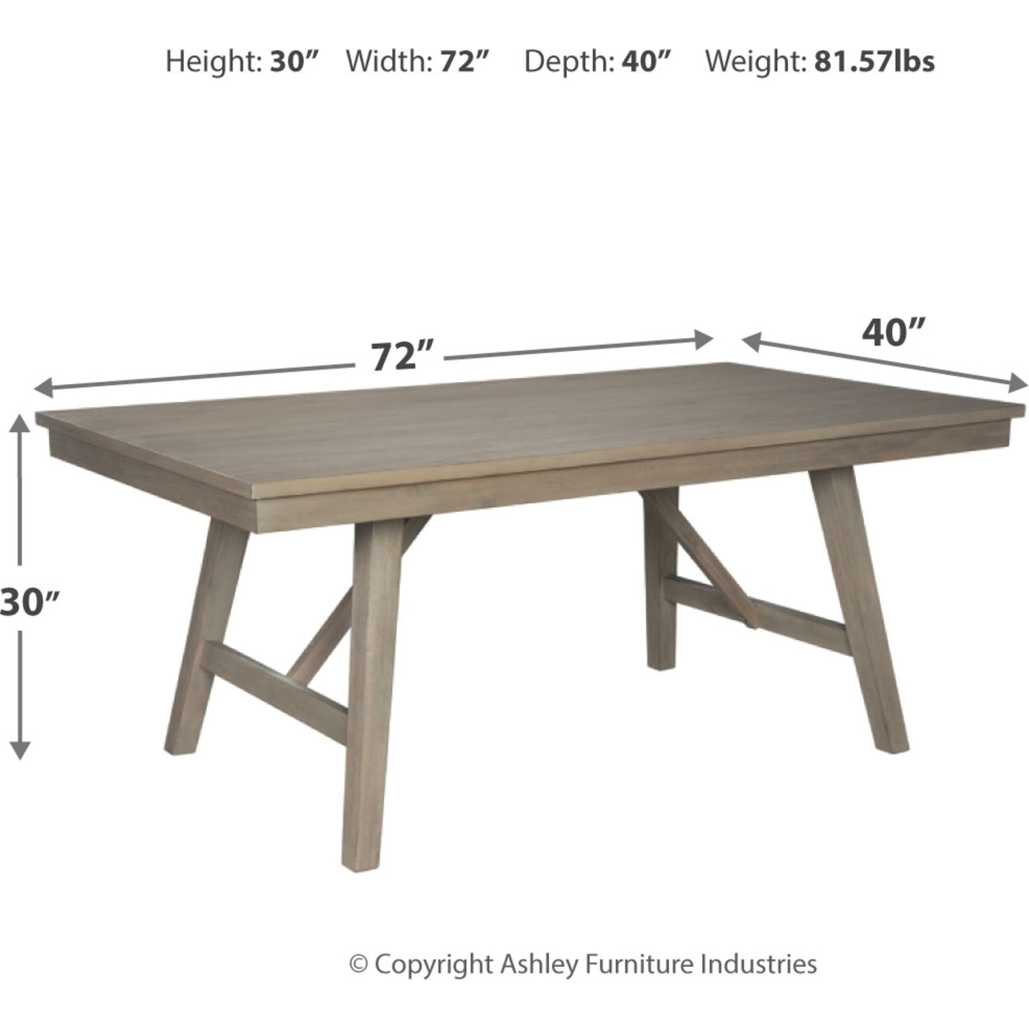 Aldwin Modern Gray Dining Table (D617-45) - Stylish & Durable for Kitchen, Dining Room, or Office Workspace