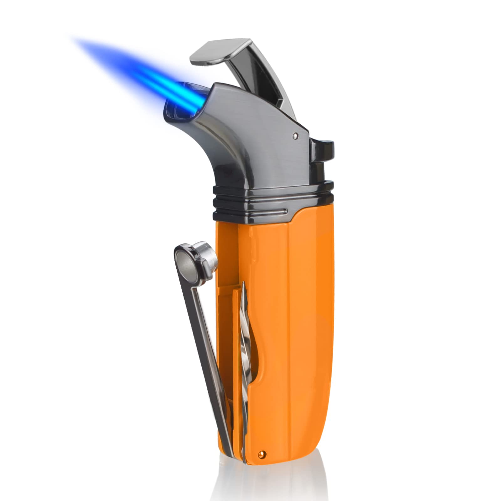 Premium Stainless Steel Windproof Jet Torch Lighter & Cigar Cutter Set - Luxury Men's Gift for Cigar Enthusiasts - Perfect for Outdoor Smoking, Camping, and Special Occasions