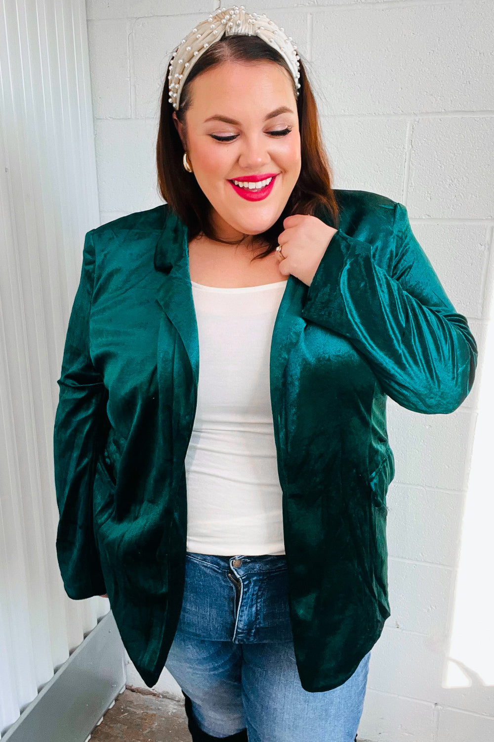 Elegant Hunter Green Velvet Blazer for Women - Formal & Evening Wear - Perfect for Weddings, Parties & Office Events