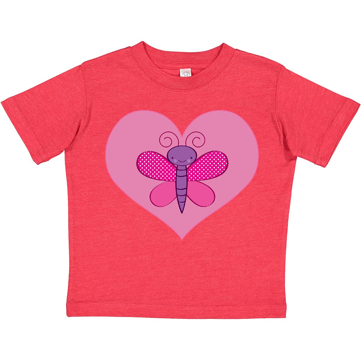 Inktastic Valentine Butterfly Toddler T-Shirt - Cute Heart & Butterfly Graphic Tee for Baby Boys & Girls - Perfect Valentine's Day Outfit, Birthday Gift & Casual Wear