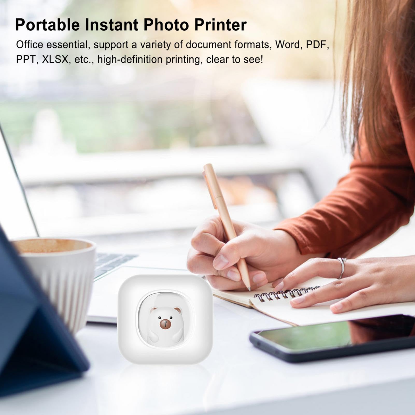 Portable Wireless Inkless Photo Printer for Smartphones - Lightweight & Compact Instant Printing Machine for Travel, Parties & Photo Booths | Compatible with iOS & Android