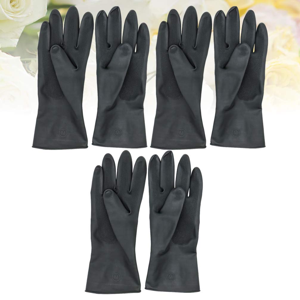 Uonlytech Salon Hair Dye Gloves - 3 Pairs Reusable Black Hair Coloring Gloves for Men & Women | Professional & Home Hair Styling Accessories | Perfect for DIY Hair Dye, Salon Treatments & Shampoo Application