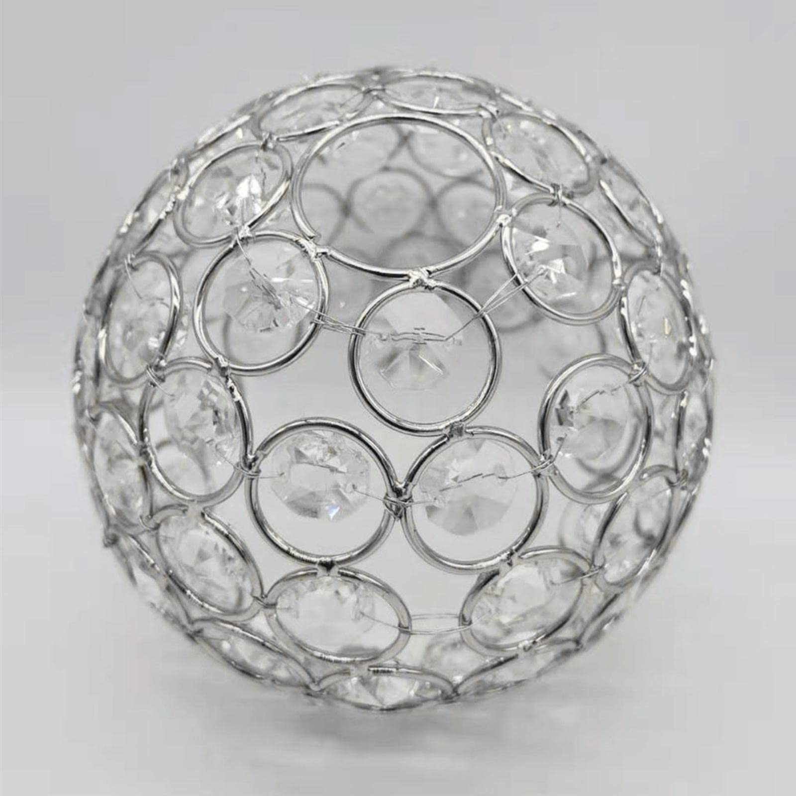 Fenteer Crystal Ceiling Light Shade Replacement - Silver Glass Lamp Cover for Chandelier, Pendant, Floor & Table Lamps - Perfect for Bedroom, Living Room & Office Lighting Decor