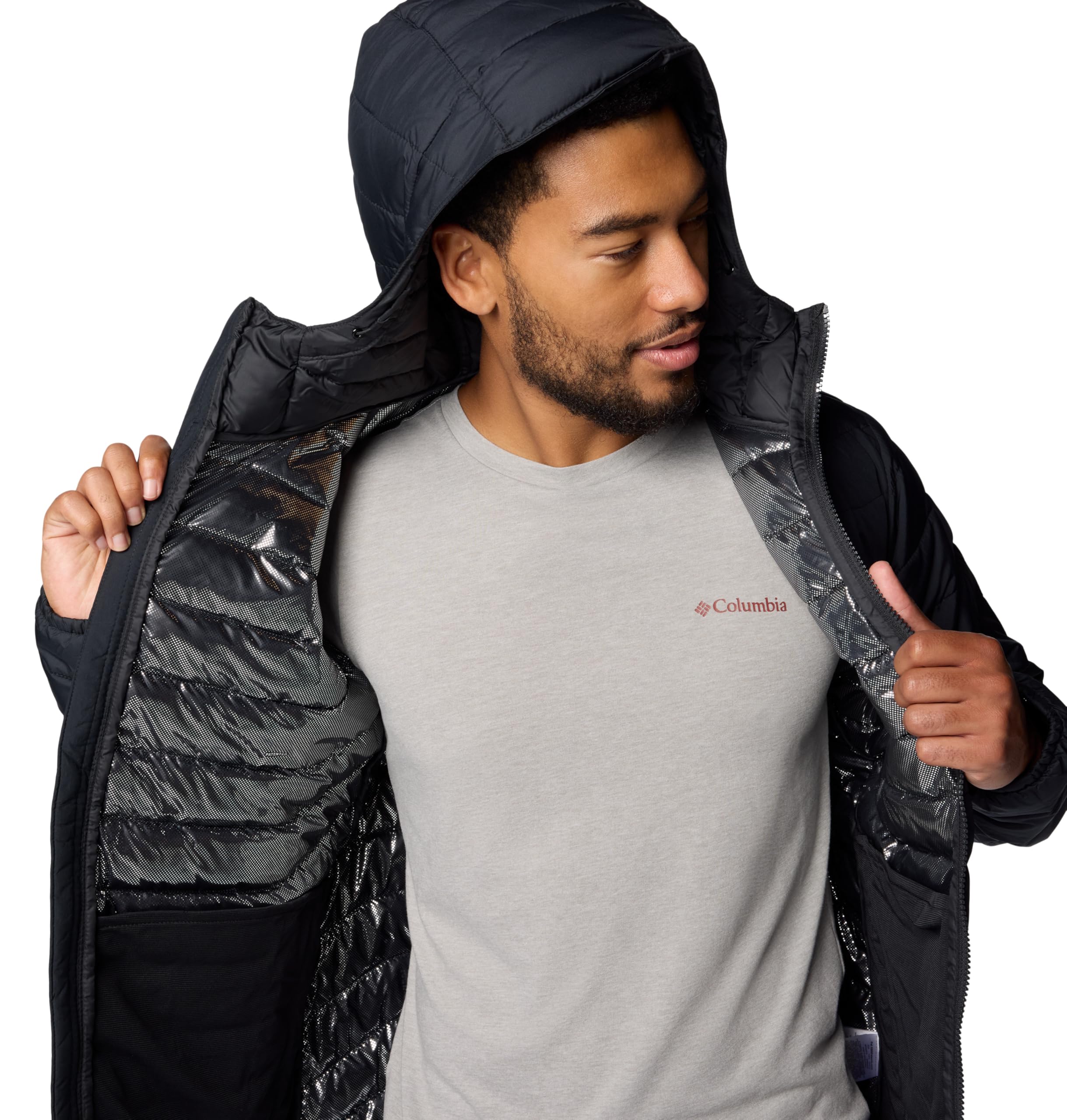 Columbia Men's Powder Lite Hooded Jacket - Lightweight Waterproof Winter Jacket for Skiing, Hiking & Outdoor Activities