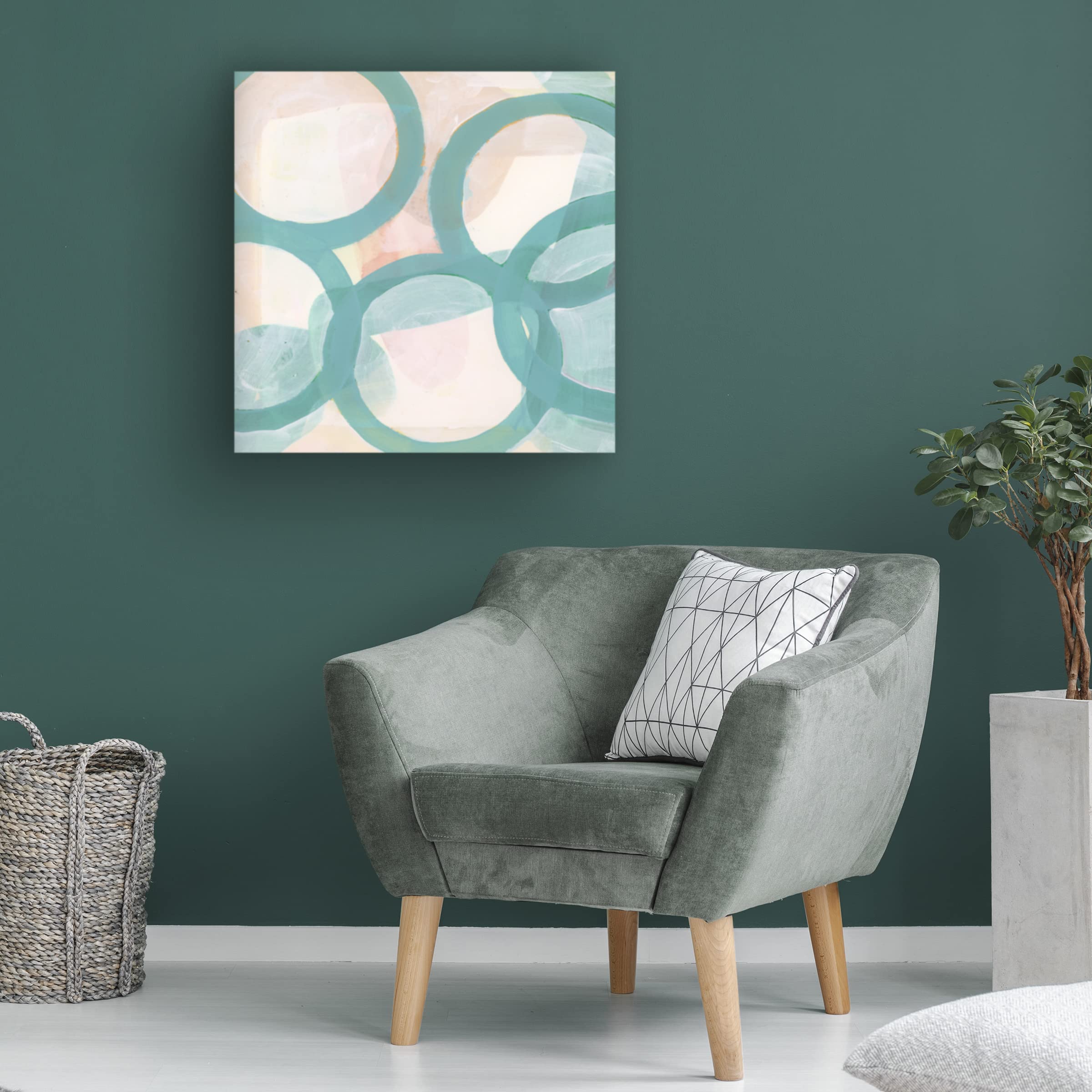 Trademark Fine Art 'Aqua Circles III' Abstract Canvas Wall Art by Cartissi - Modern Home Decor for Living Room, Bedroom & Office