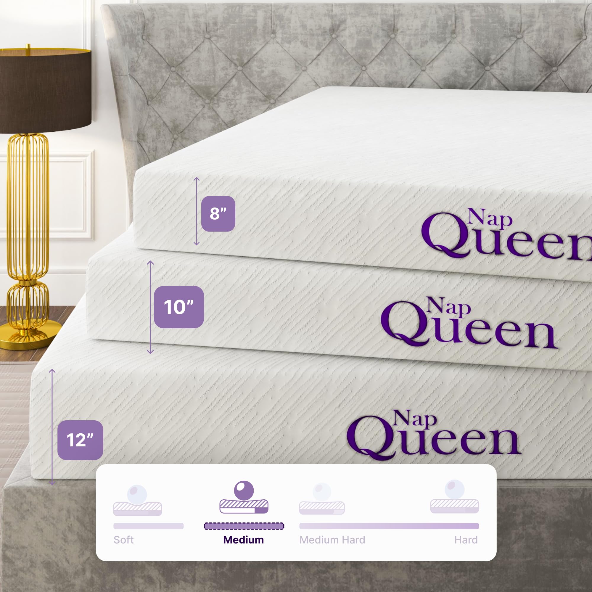 NapQueen 10 Inch Twin Cooling Gel Memory Foam Mattress - CertiPUR-US Certified, Medium Firm Support, Breathable Soft Cover - Perfect for Kids' Rooms, Guest Beds & Dorm Rooms - Mattress in a Box for Easy Setup